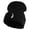 Black, variant on Small Baby Giraffe Animal Embroidered Iron on Patched 12 Inch Long Knitted Beanie - Black OSFM