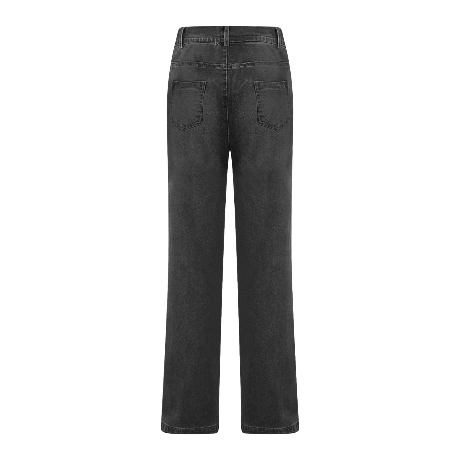 Women's Straight Leg Jeans Stretch Denim High Waisted Classic Fit Business Casual Pants for Work Office