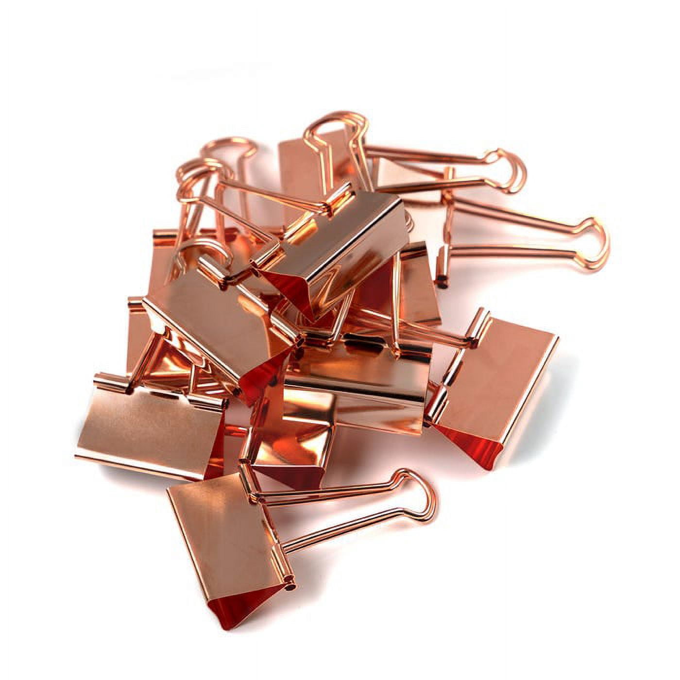 JAM Paper Colorful Binder Clips, Large, 1 1/2 inch (41 mm), Rose Gold, 12/Pack