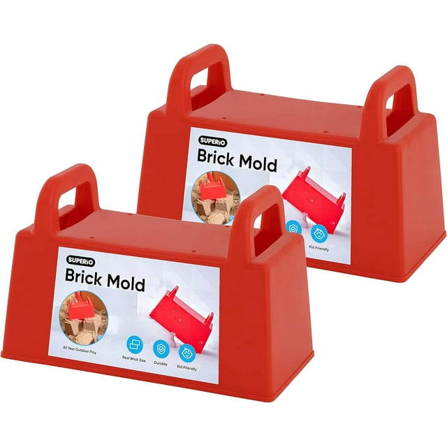 Superio Moule à Briques de Plage, Sable et Neige Rouge (Lot de 2)