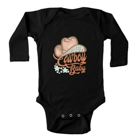 

Yeavomeny I Wanna Be A Cowboy Baby Cotton Infant Bodysuit Baby Climbing Long Sleeve Onesie C-Black