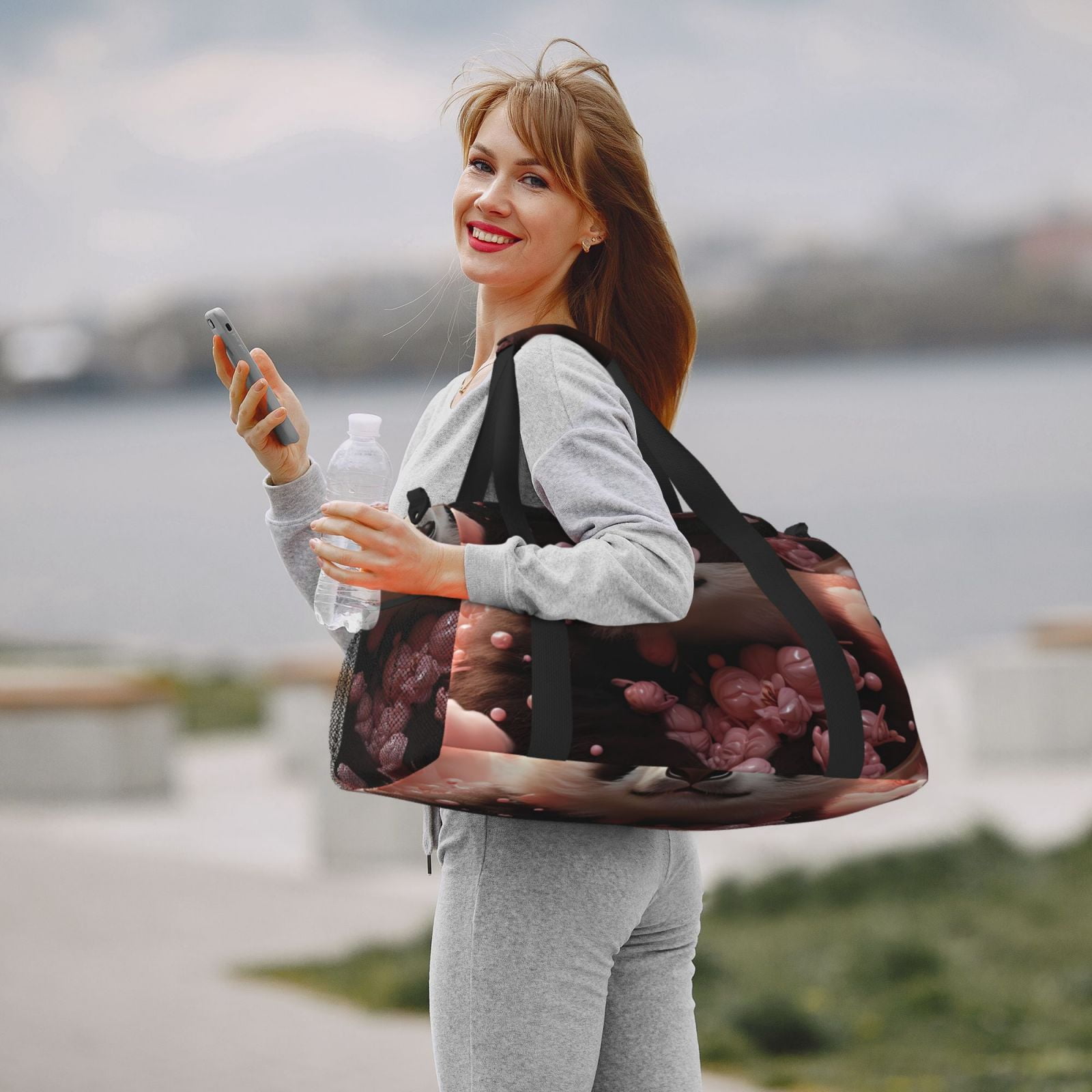 Fuzoiu Cute Cloud Panda Print Travel Duffle Bag,Carry On Tote Bags,Duffel Bag,Sport Gym Bag, Hospital Bag for Labor and Delivery, Overnight Bag,Luggage Bag