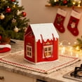 thumbnail image 4 of Yucurem 1 Pack Christmas Wonderland Cottage Gift Boxes, 7.87 x 7 x 9 Inches House Shaped Christmas Boxes with Handle, Paper Treat Boxes for Holiday Party Favors, 4 of 7