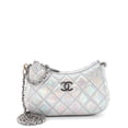 thumbnail image 1 of Pre-Owned Hobo Clutch with Chain Quilted Iridescent Metallic Goatskin By Rebag, 1 of 6