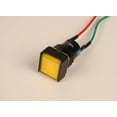 thumbnail image 3 of PilotLights 12 Volt DC Pilot Light, 17mm Square Panel Indicator Light - Yellow LED, 12VDC, 3 of 6