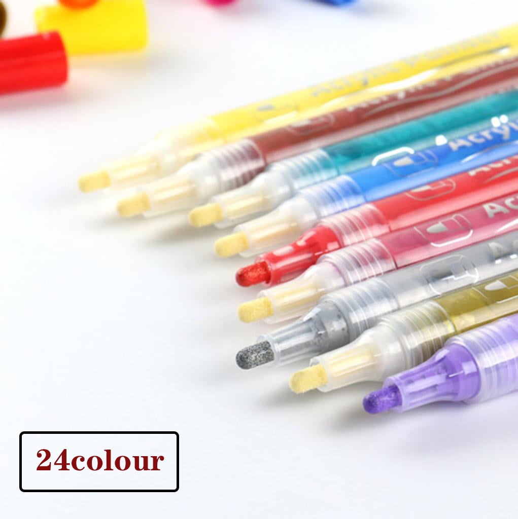 24 Colors Acrylic Pens Markers For DIY Graffiti Pens Set Acrylic Paints