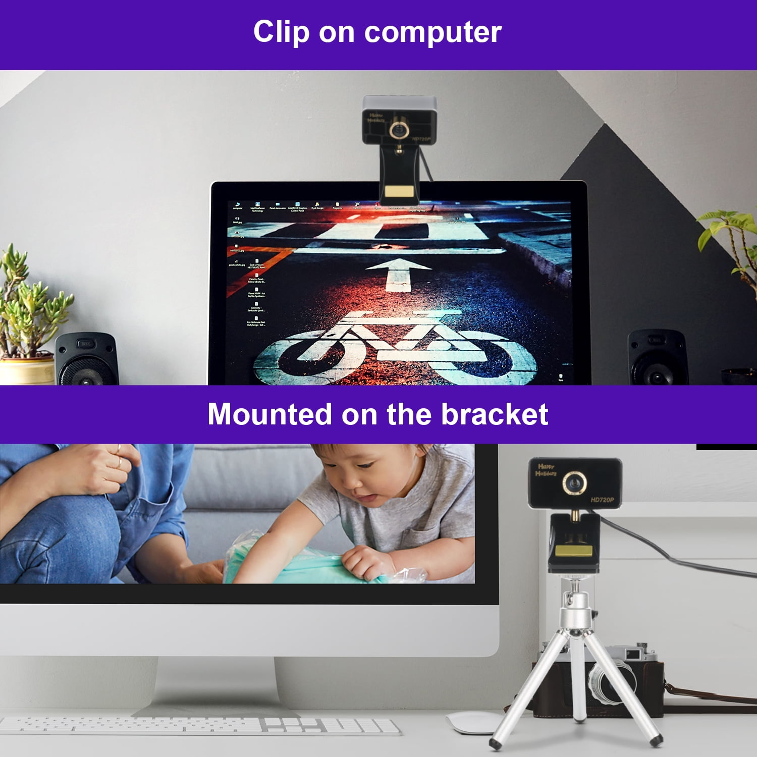 Anivia 720P Manual Focus Webcam - Professional Full HD Streaming Webcam with Digital Microphone - USB Computer Webcam for PC Laptop Desktop Mac Skype YouTube（Ship from USA）