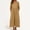 Khaki women casual summer maxi dress a1, variant on Women Casual Summer Maxi Dress V Neck 3/4 Sleeve Loose Fit Boho Linen Long Dress for Beach Holiday Party Vacation Sundresses, Green M