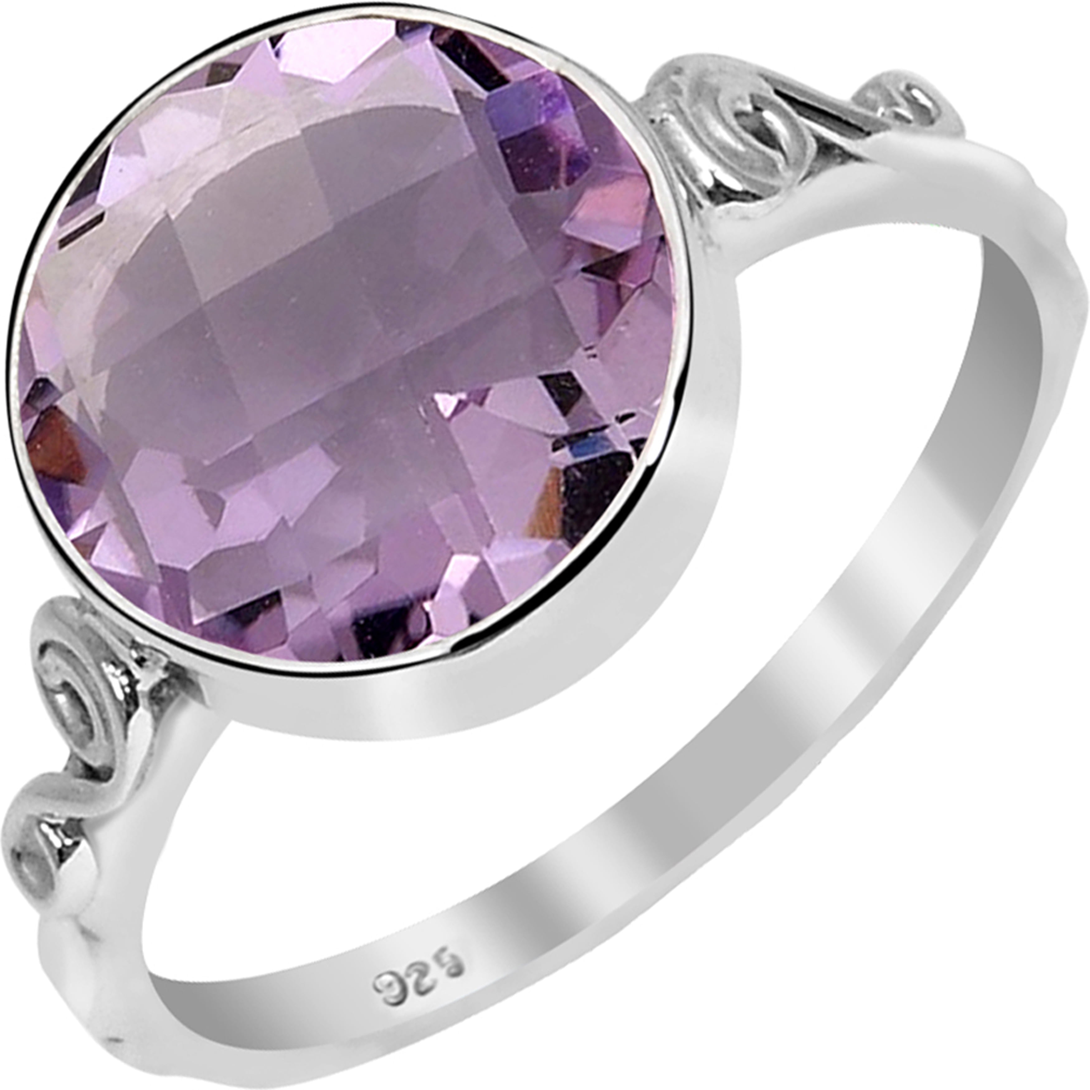 925 Sterling Silver Amethyst Engagement Ring Women's- Daily Boutik