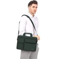 thumbnail image 5 of Mosiso 13 13.3 inch Laptop Shoulder Bag with 2 Raised&Handle&Belt, Messenger Bag for MacBook&Notebook, Computer Bag for Travel/Business/School/Men/Women Briefcase Case, Emerald Green, 5 of 5