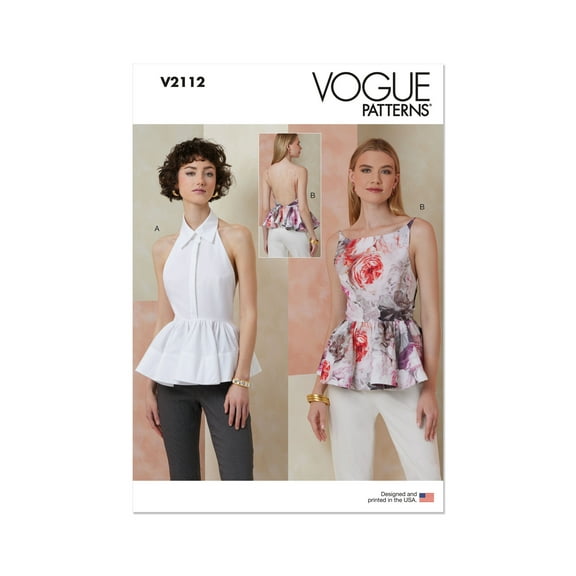 Vogue Sewing Pattern 2112 - Misses' Tops, Size: U5 (16-18-20-22-24)