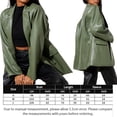 thumbnail image 2 of Chaquetas De Mujer Chaquetas de mujer Casual Y2K Abrigos de manga larga PU Cuero Sólido Prendas de abrigo (Verde M) Kuymtek para Mujer Verde T XL, 2 of 8