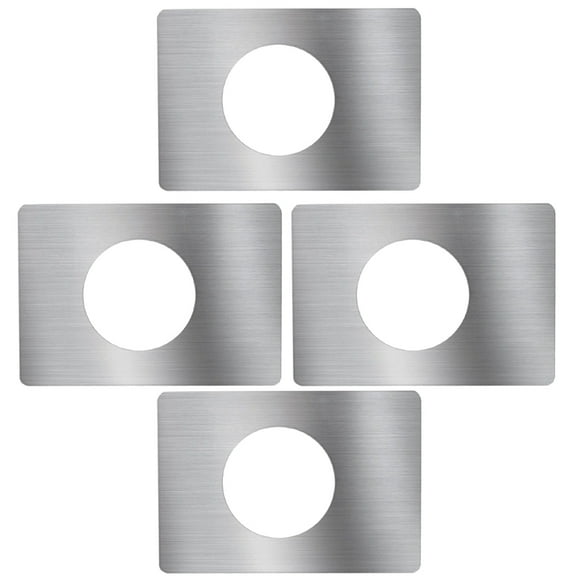 4pcs Door Hole Cover Plates Stainless Steel Strike Plates Door Knob Reinforcement Plate