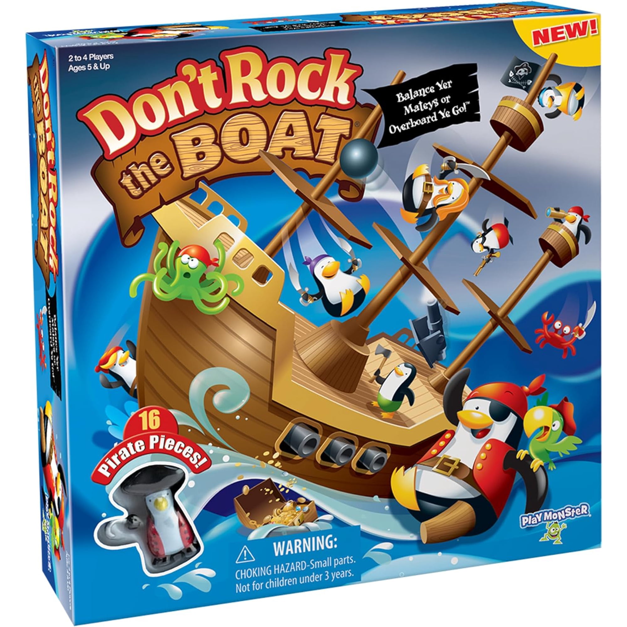 PlayMonster Don’t Rock the Boat Board Game - Kids Games, Games for Kids and Adults, Board Games for Family Night, Multi-Player Board Games, Ages 5+