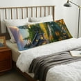 thumbnail image 5 of Bingfone Body Pillow Cover Long Pillow Case with Zipper Decorative Bedding Pillowcase 20"x54" Soft Cushion Pillow Case for Bedroom (without pillow core) -Cozy Cottage Lakeside Sunset, 5 of 6