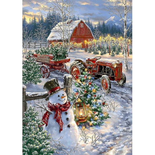 Kit completo de pintura de diamantes de Navidad con diamantes de imitación, 30 x 40 cm, bordado de diamantes, pintura de diamantes de Navidad, bricolaje, pintura de diamantes 5d, Navidad, 5d