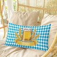 thumbnail image 4 of Cartoon Beer Pillow Covers, Linen Long Throw Pillow Case, Funny Wheat Abstract Blue White Plaid Holiday Pillow Protector Decorative Cushion Cover for Living Room/Bedroom 24" x 36", 4 of 8