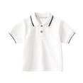 thumbnail image 1 of Kids Boys Girls Short Sleeve Shirt Solid Color Button Closure Casual Clothes, 1 of 4