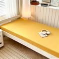 thumbnail image 6 of AuroraX Bed Sheets Twin Size Fitted Sheets Cooling,Deep Pockets Sold Separately Yellow Single Bed Sheet for Summer, 6 of 6