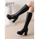 thumbnail image 1 of Waterproof White Fall/Winter Boots For Women With Elastic Stretch & High Heels, 1 of 3