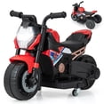 thumbnail image 1 of Gymax Moto Électrique 2-en-1 pour Enfants avec Roues Stabilisatrices Amovibles, Phare et Klaxon, Rouge, 1 of 10