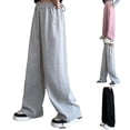 thumbnail image 6 of XAOFW Girl's Pants Solid Color Elastic Waist Kids Fashionable Trousers Everyday Wear Comfort Fit Wide Leg SweatPants Holiday Vacation Stylish Comfortable Children Slacks, 6 of 6