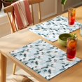 thumbnail image 4 of Retro Flower Placemats Set of 12 Garden Floral Seasonal Botanical Blooms Place Mats Indoor Wipeable Table Mats Washable Cloth Dining Table Placemats for Kitchen Holiday Party Home Decor 13x19 Inch, 4 of 9
