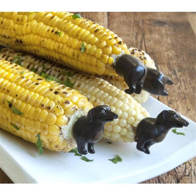 The Charcoal Companion Dog Corn Holders with Stainless-Steel Prongs , Set of 4, CC5009