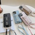 thumbnail image 4 of Funda de cuero con soporte para billetera con cordón compatible con Iphone 14 Pro Max/14 Pro/14 Plus/14 con pulsera, 4 of 5