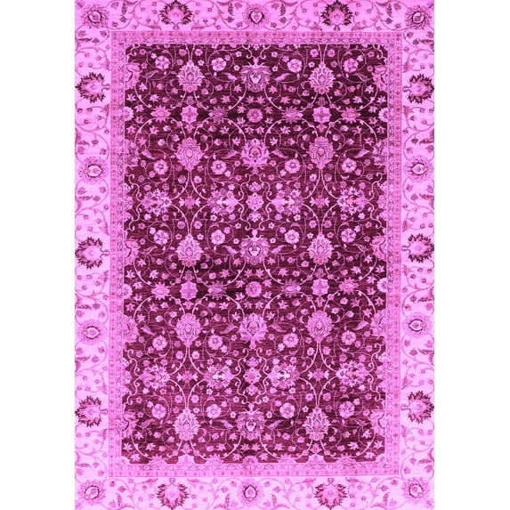Ahgly Company Indoor Rectangle Abstract Purple Modern Area Rugs, 7' x 10'