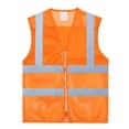 thumbnail image 1 of GOGO Unisex High Visibility Zipper Front Breathable Safety Vest, Mesh Volunteer Activity Vest-Orange-L, 1 of 3