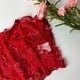 thumbnail image 4 of Playeras,Blusas y Tops,Ropa para Mujer Tallas grandes Bustier deshuesado de encaje floral para mujer (Red, S), 4 of 6