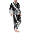 thumbnail image 2 of Sikiie Skeleton Wave Artwork Mens Pajama Set, Soft Warm Long Sleeve Sleepwear, Cozy Button-Down Pjs for Men-X-Large, 2 of 7