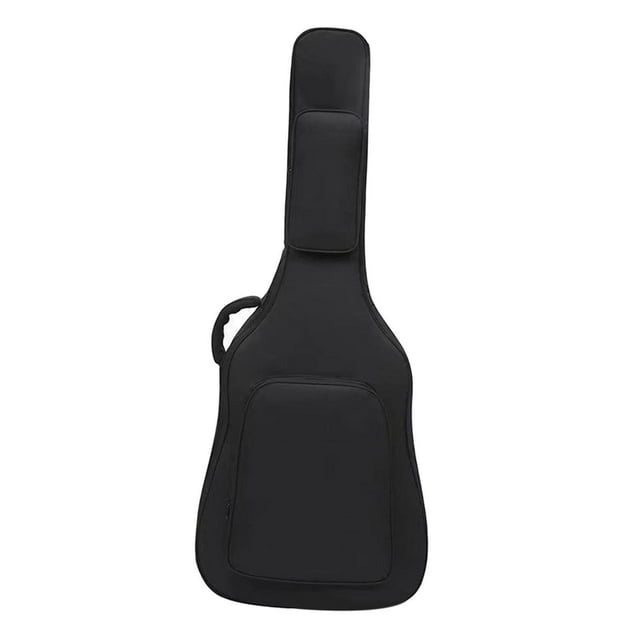 facefd Acoustic Guitar Bag with Pockets Backpack Adjustable Shoulder Strap for Bass Black
