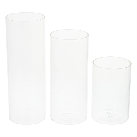 3pcs Glass Votive Candle Cups Clear Votive Candle Holders Cylinder Tealight Holders