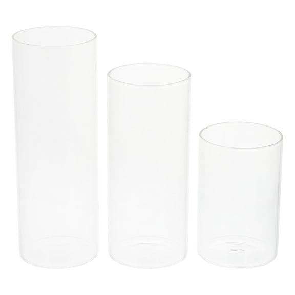 Shuliwen Votive Candle Cups 3pcs Glass Votive Candle Cups Clear Votive Candle Holders Cylinder Tealight Holders