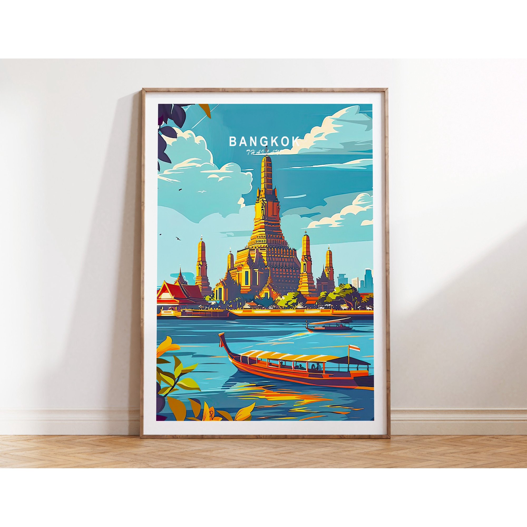 Bangkok Thailand Travel City Temple Gifts Present Decorative Wall Art Poster , Poster Print Only