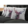 thumbnail image 2 of Ambesonne Pastel Throw Pillow Cover 4 Pack, Antlers Wild Nature, 16", Pink Lilac, 2 of 6
