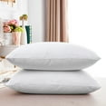 thumbnail image 3 of Protectores de almohada de lujo, 2 piezas, 50 x 70 cm, diseño inspirado en la alta densidad de hilos, fundas de almohada impermeables y transpirables (blanco), 3 of 5