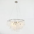 thumbnail image 4 of ARC USA Modern 6-Light Chandelier Textured Glass Brushed Nickel Chandeliers, 4 of 8