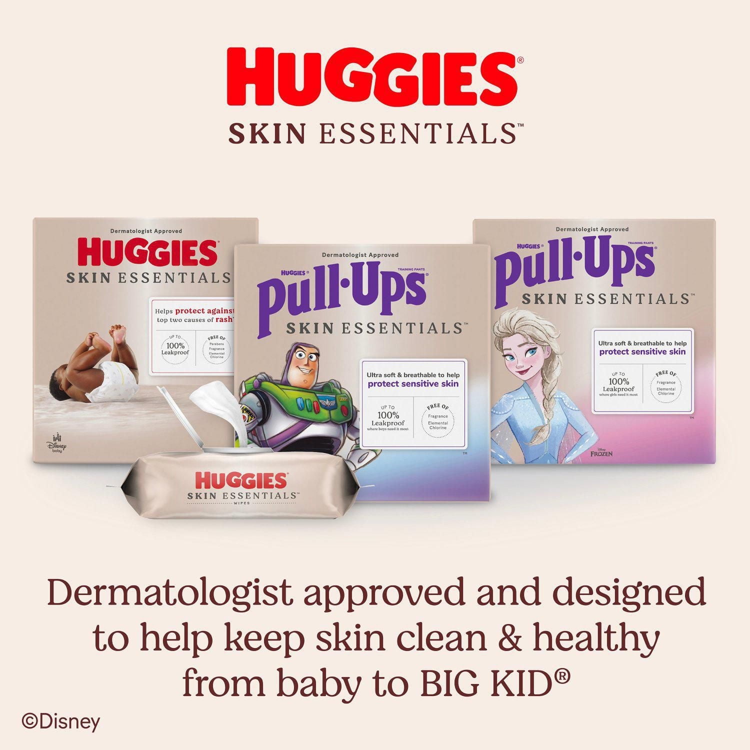 Huggies Skin Essentials Baby Diapers, Sizes: N-6