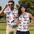 thumbnail image 2 of Jeiento 250th Eagle Sleeveless Golf Shirt for Women Quick Dry Short Sleeve Collared Golf Shirts for Men 4Th of July Men and Women Matching Outfits Moisture Wicking Couple Golf Tops, Women's 2XL, 2 of 7