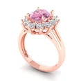 thumbnail image 2 of Halo Engagement Ring for Women - 2.72ct Simulated Pink Diamond in 14K Rose Gold Promise Ring, 2 of 7