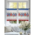 thumbnail image 6 of Sheer Curtains 45 Inches Long, Independence Day Light Filtering Window Curtains for Living Room, Star Stripe Flag Eucalyptus Red Blue Rod Pocket Voile Sheer Curtain Drapes, 52"W x 45"L, 2 Panels, 6 of 8