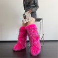 thumbnail image 4 of Women Winter Fluffy Faux Fur Knee High Boots Outdoor Non-slip PVC Soles Warm Snow Boots, 4 of 5