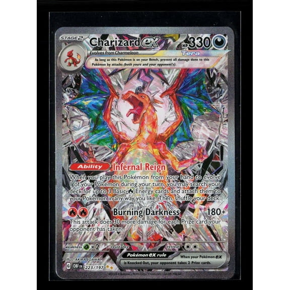 Collectible Pokemon 2023 Obsidian Flames Charizard EX SAR Secret Rare Holo 223/197 English Trading Card
