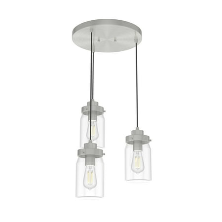 

Hunter Devon Park Brushed Nickel 3 Light Round Cluster Pendant Ceiling Light Fixture