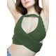 thumbnail image 4 of VISgogo Tops cortos para mujer, cuello halter, sin mangas, cruzado, cruzado, de color sólido, de punto, camiseta delgada para damas VISgogo moda, 4 of 8