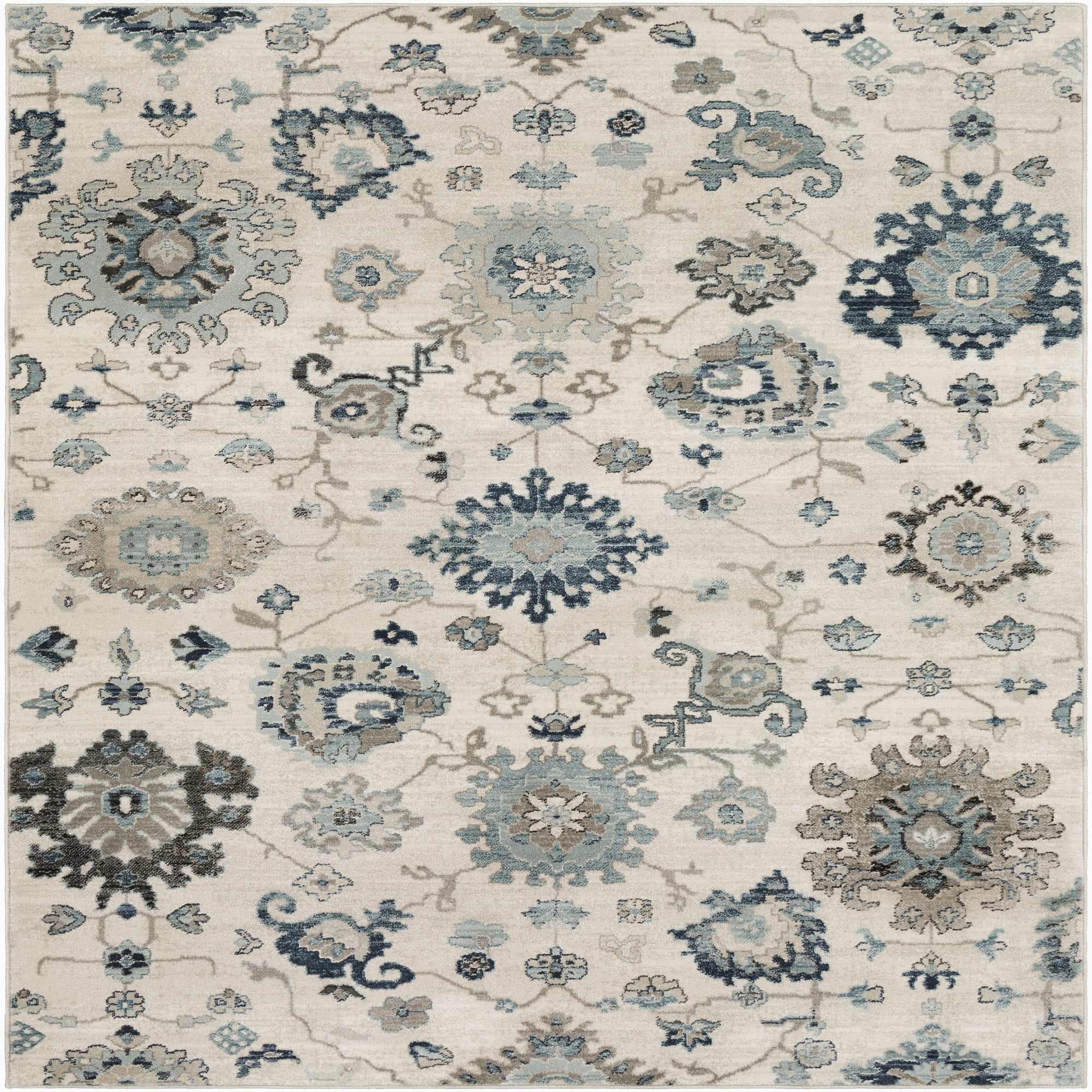 3' x 5' Navy Blue and Brown Distressed Finish Rectangular Area Throw