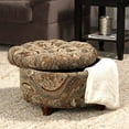 thumbnail image 4 of HomePop Grand Ottoman de Rangement Rond Capitonné, Multip, 4 of 4